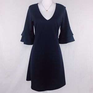 Vanity Room V-Neck Ruffled Crepe Dress